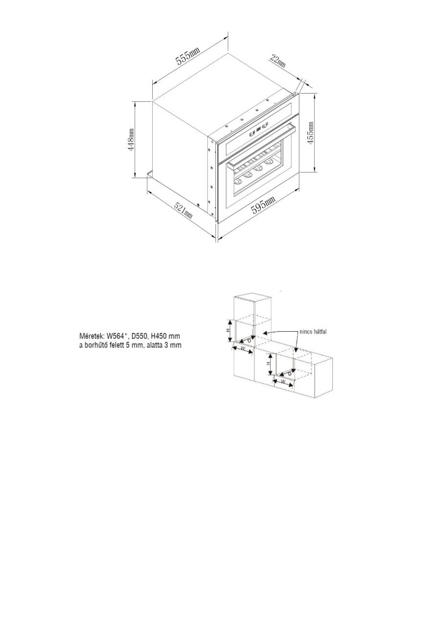 nodor norcare vc-4800 db/a fekete beépíthető borhűtő 25193