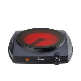 Ardes FOCE01 hordozható üvegkerámia főzőlap fekete színben, 1 főzőzónával és szabályozható termosztáttal