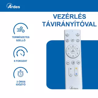 Ardes 5PL50 Mennyezeti Ventilátor távvezérlővel, LED világítással - 48 cm