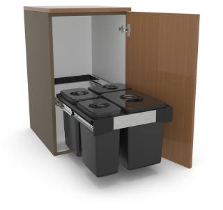 EKOTECH - Beépíthető hulladékgyűjtő FREE JAZZ 45 - 1x12 liter+3x5 liter