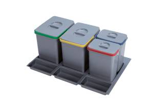 EKOTECH - Beépíthető hulladékgyűjtő PRACTIKO 800 - 2x12 liter + 2x5 liter + 3 tartó
