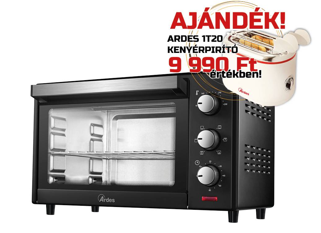 ARDES 6226B légkeveréses elektromos mini sütő ajándék ARDES 1T20 kenyérpirítóval 18084